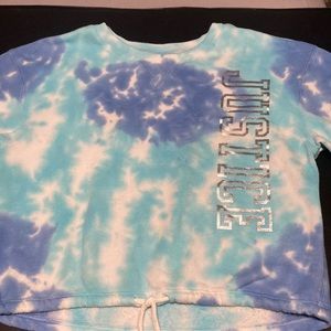Blue and purple Justice sweater